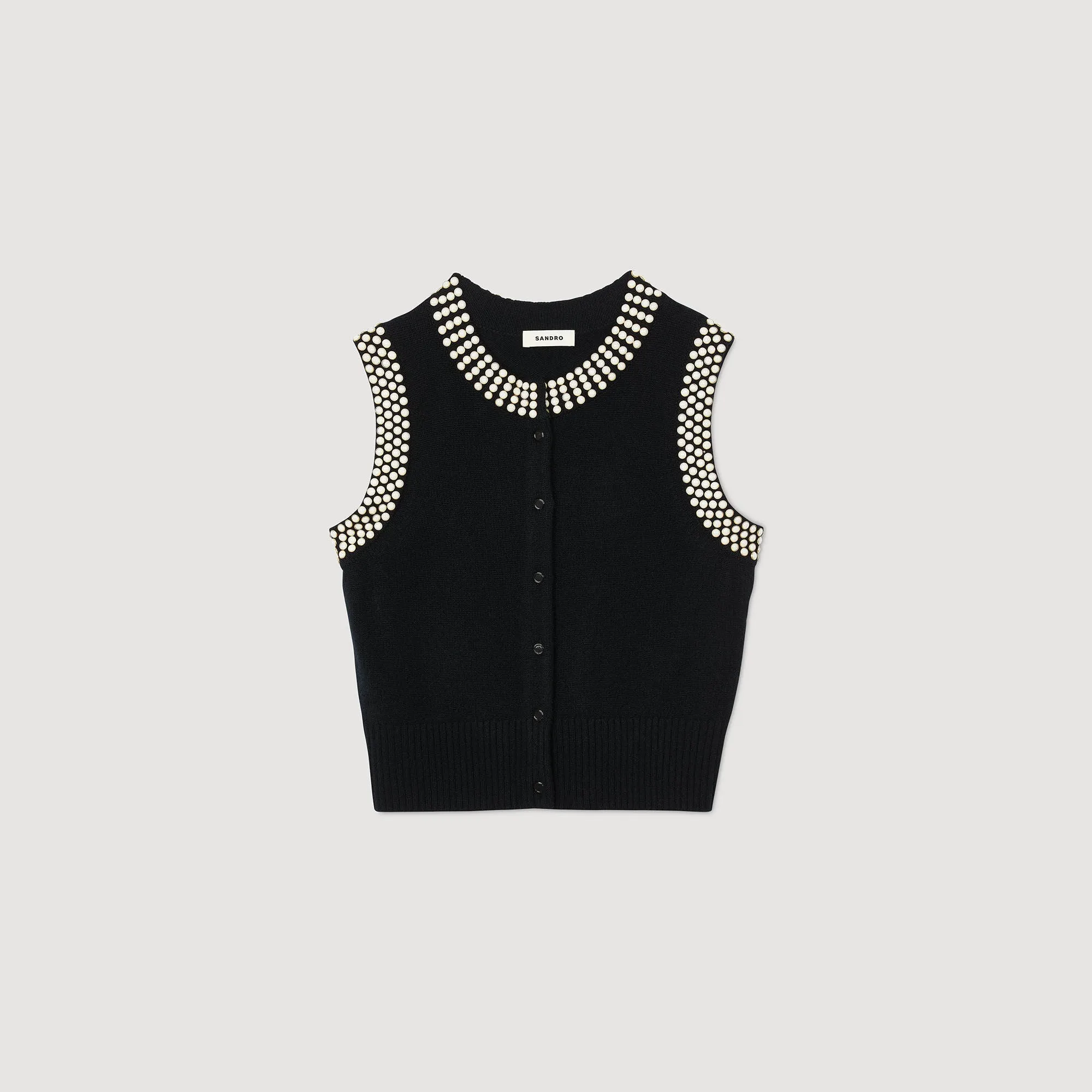 Meryl Studded Waistcoat Black