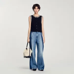 Meryl Studded Waistcoat Black