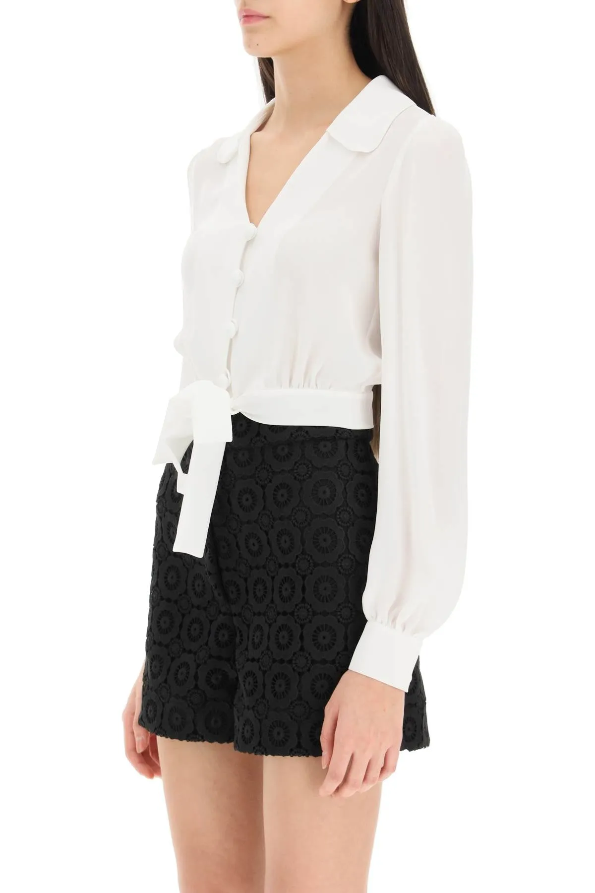 Moschino cropped silk shirt