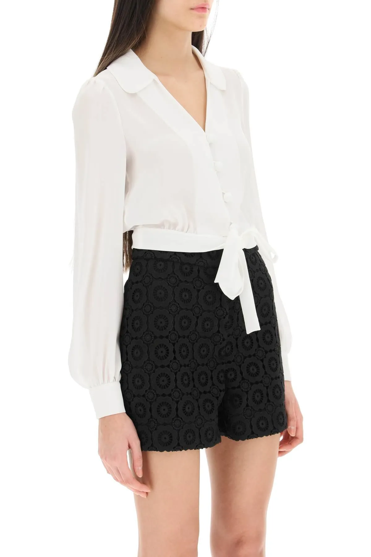 Moschino cropped silk shirt