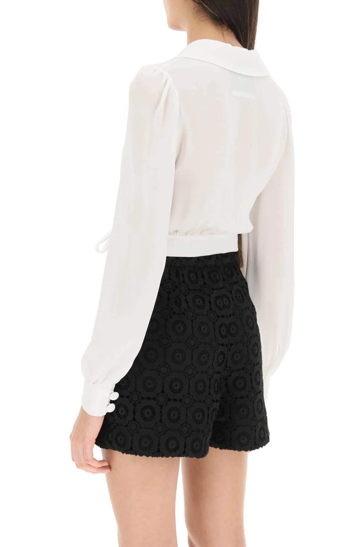 Moschino cropped silk shirt