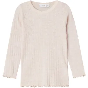 Name It Lilac Ash Wossa Wool/Silk Rib Blouse