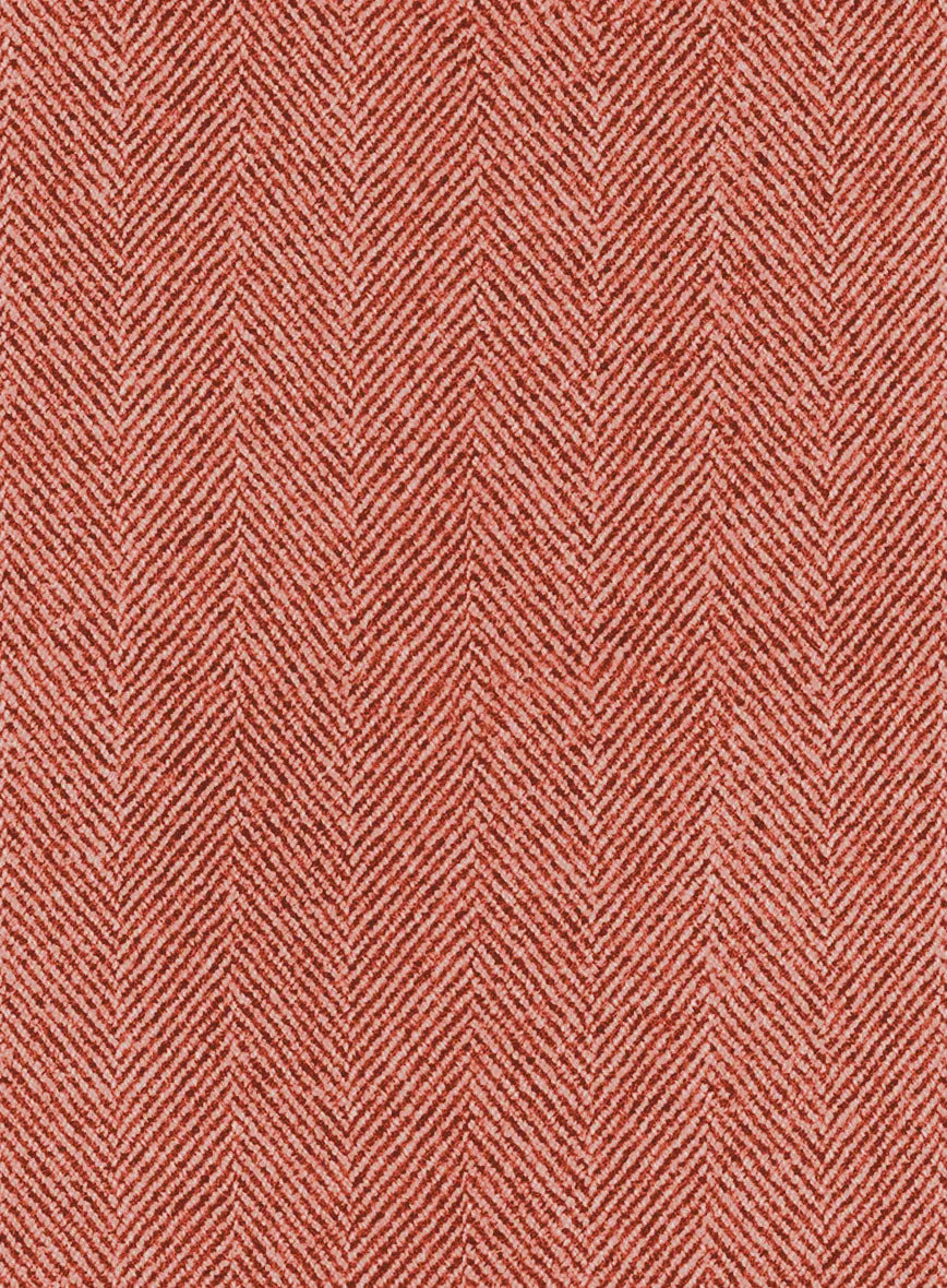 Naples Wide Herringbone Caramine Pink Tweed Jacket