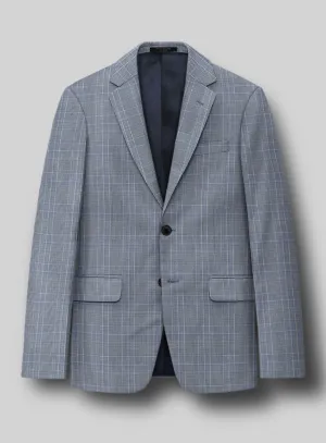 Napolean Canzo Glen Light Blue Wool Jacket
