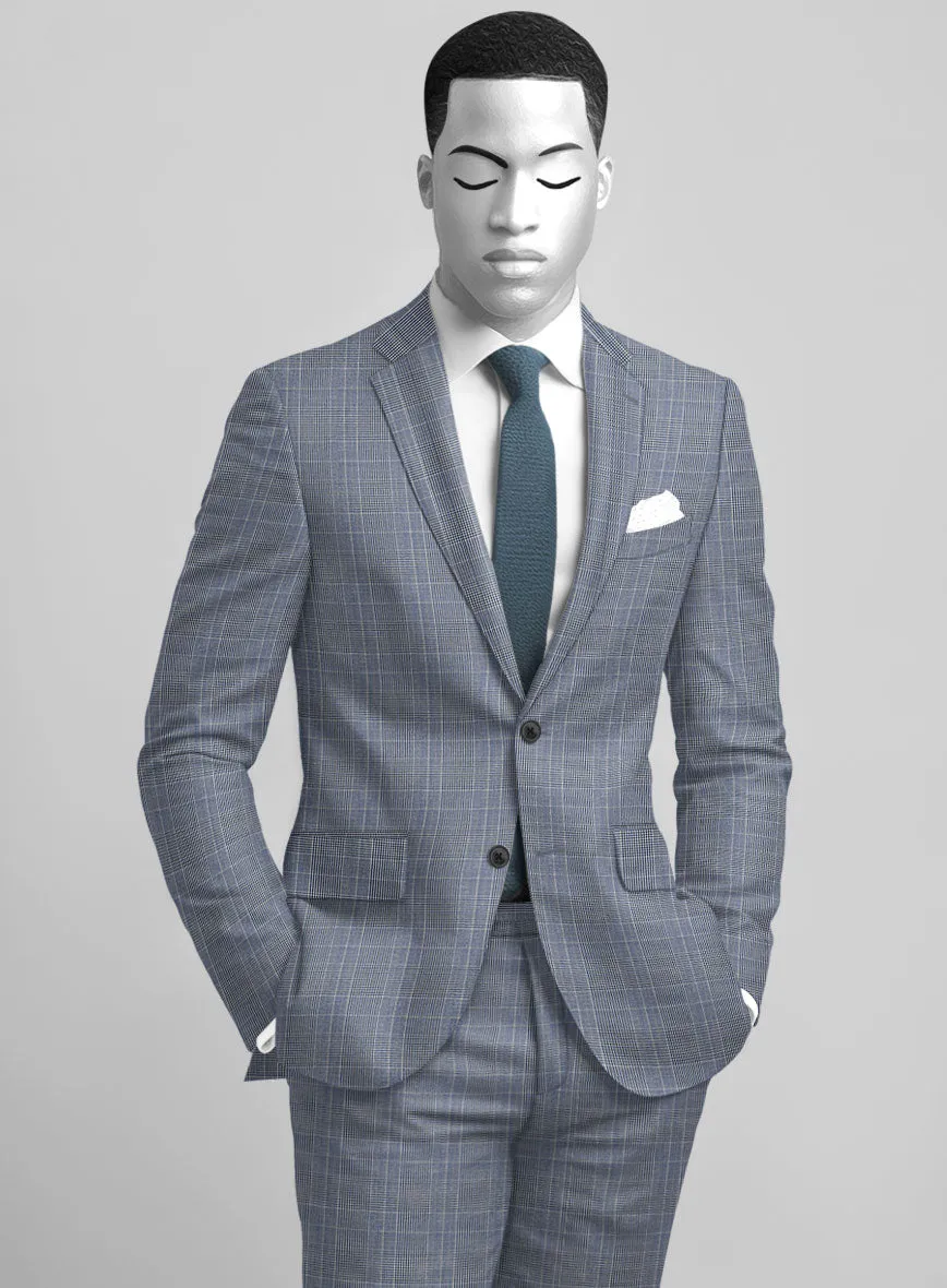 Napolean Canzo Glen Light Blue Wool Jacket