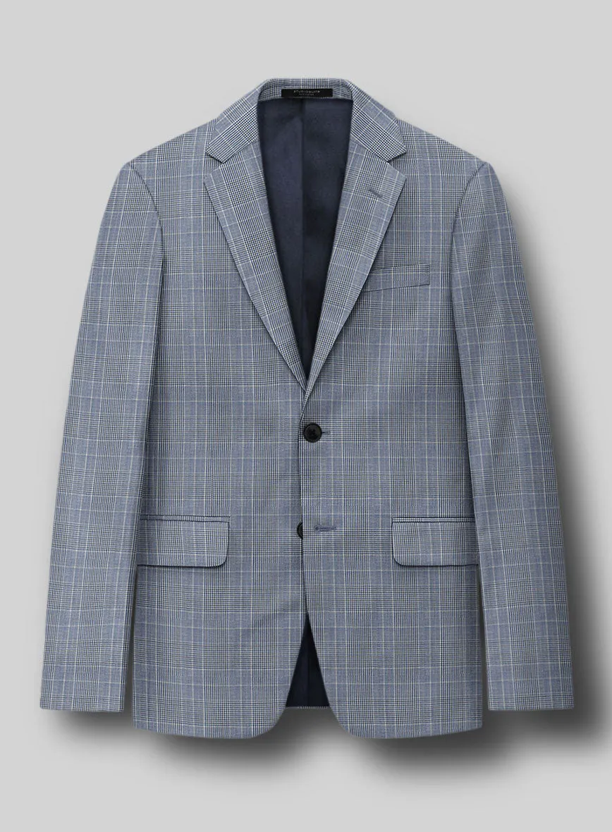 Napolean Canzo Glen Light Blue Wool Jacket
