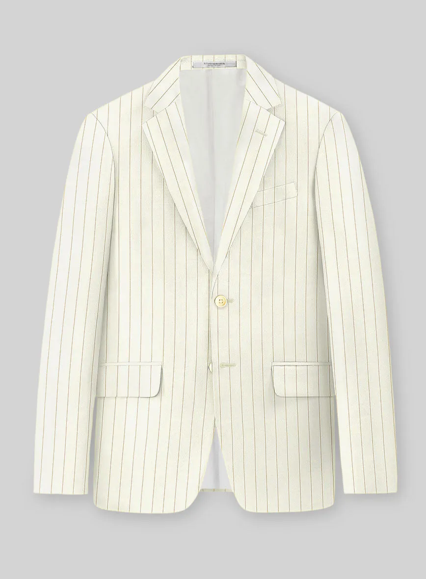 Napolean Tullio Stripe Ivory Wool Jacket