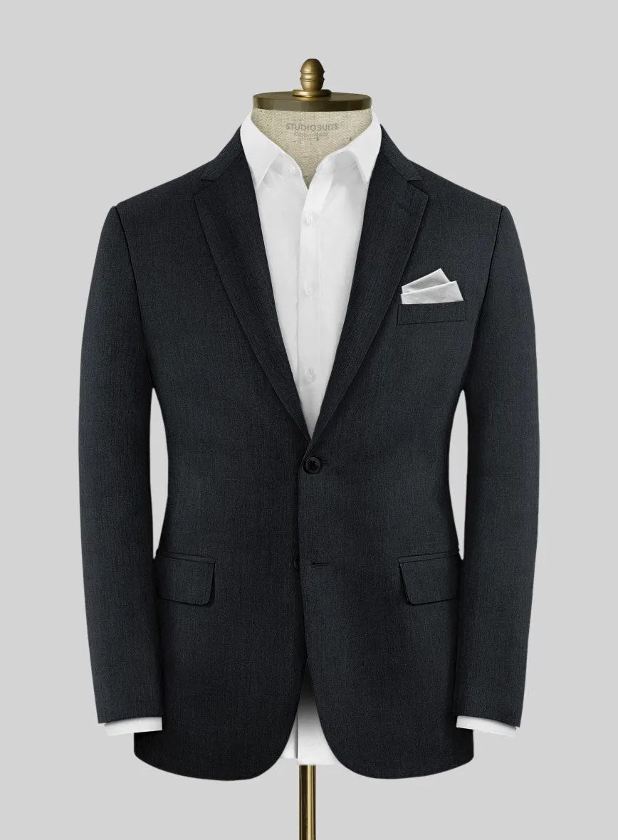 Noble Black Wool Silk Linen Jacket