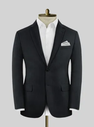 Noble Black Wool Silk Linen Jacket
