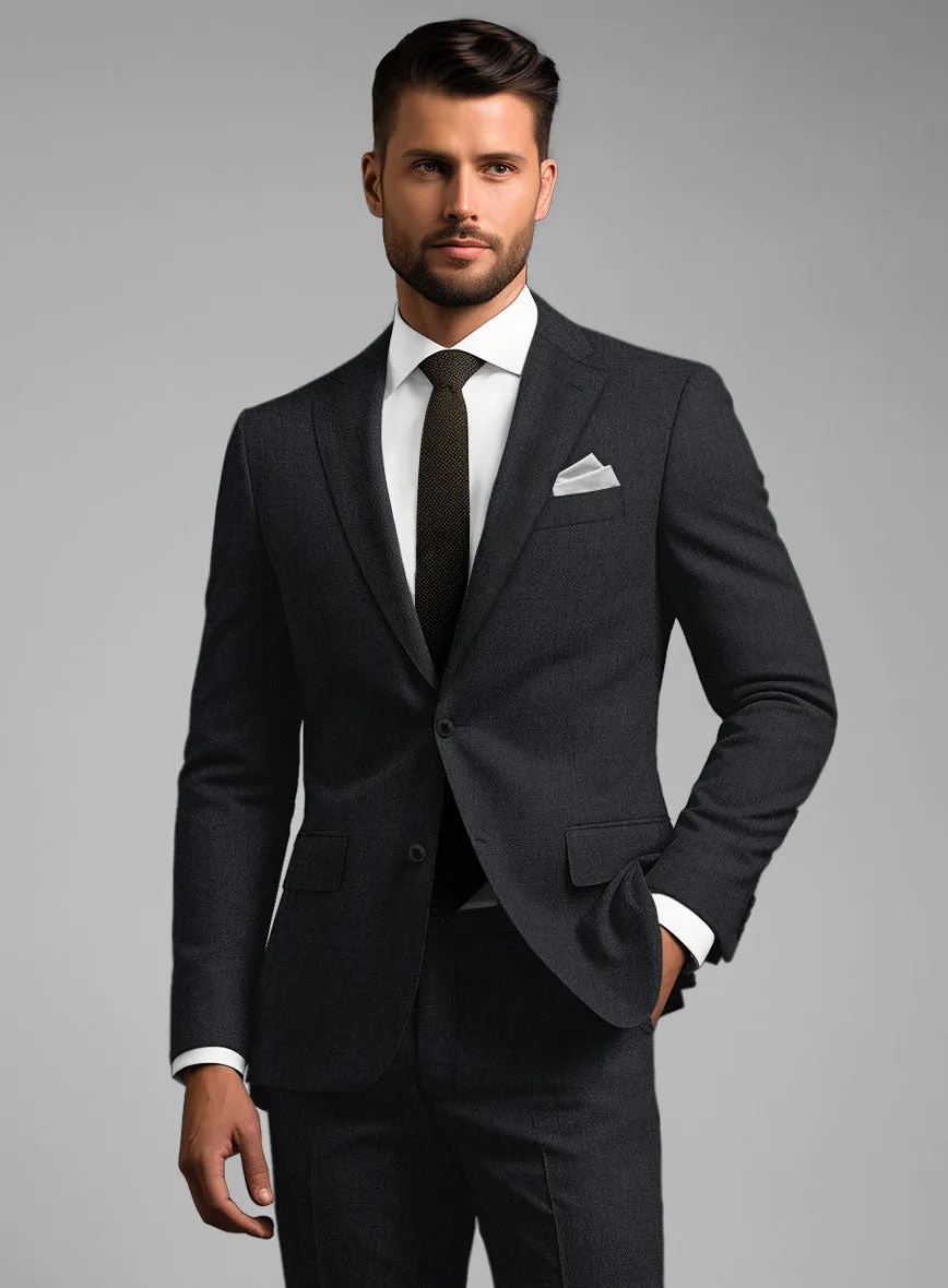 Noble Black Wool Silk Linen Jacket