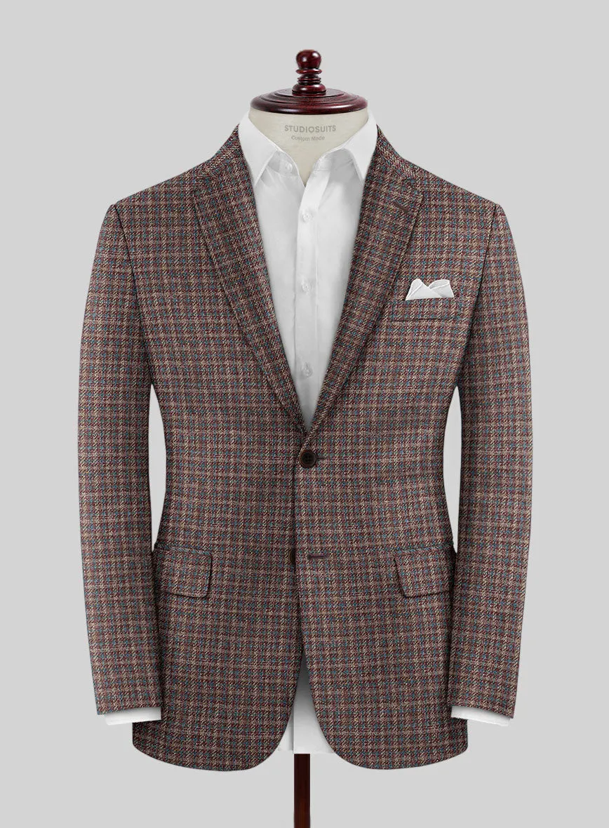 Noble Gabriela Check Wool Silk Linen Jacket