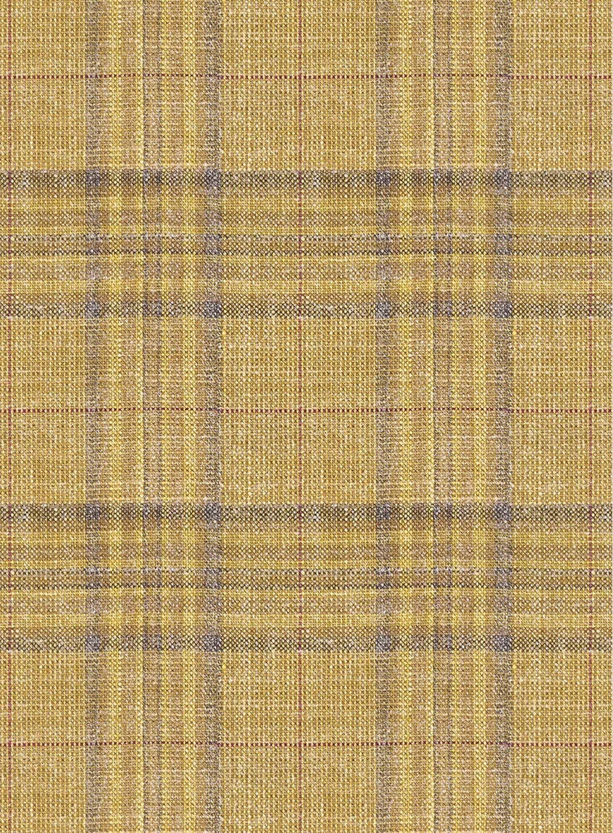 Noble Ochre Check Wool Silk Linen Jacket