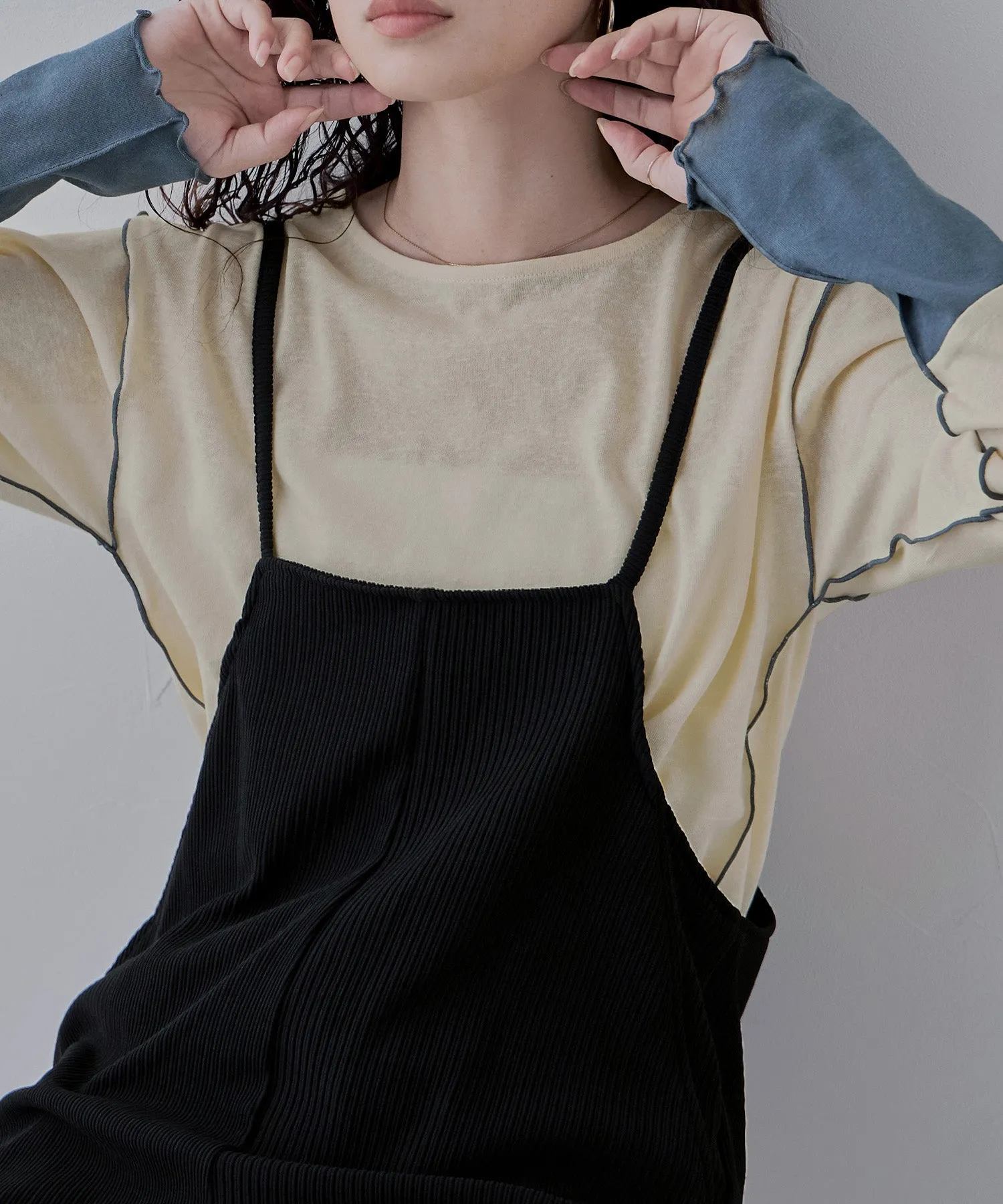 Relaxed pleated wide salopette