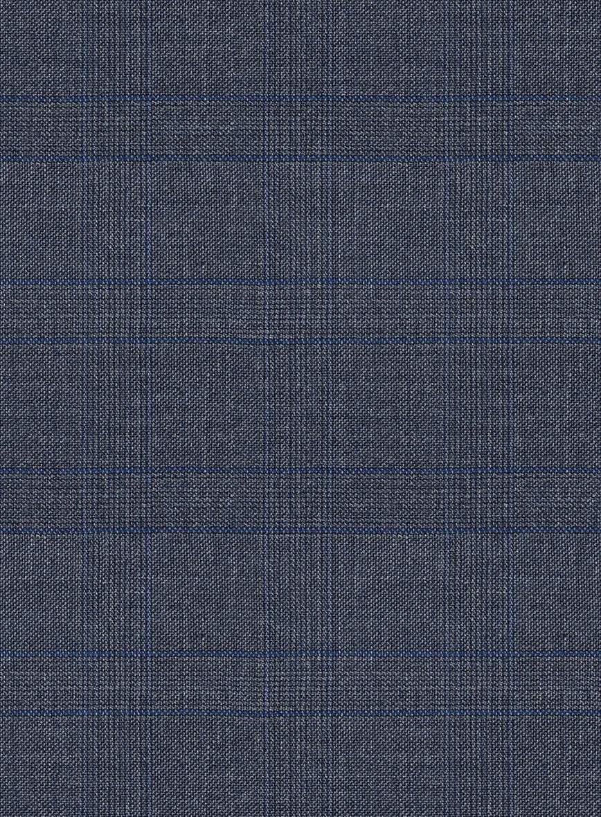 Scabal Londoner Olfoda Checks Blue Wool Pants