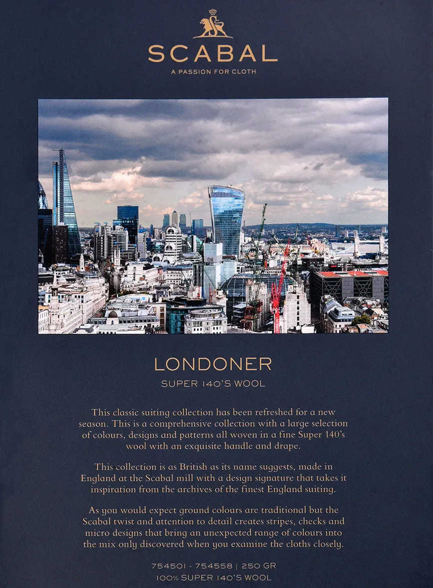Scabal Londoner Olfoda Checks Blue Wool Pants