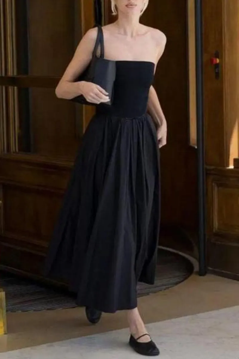 Sexy Simplicity Solid Strapless Sleeveless Dress Dresses