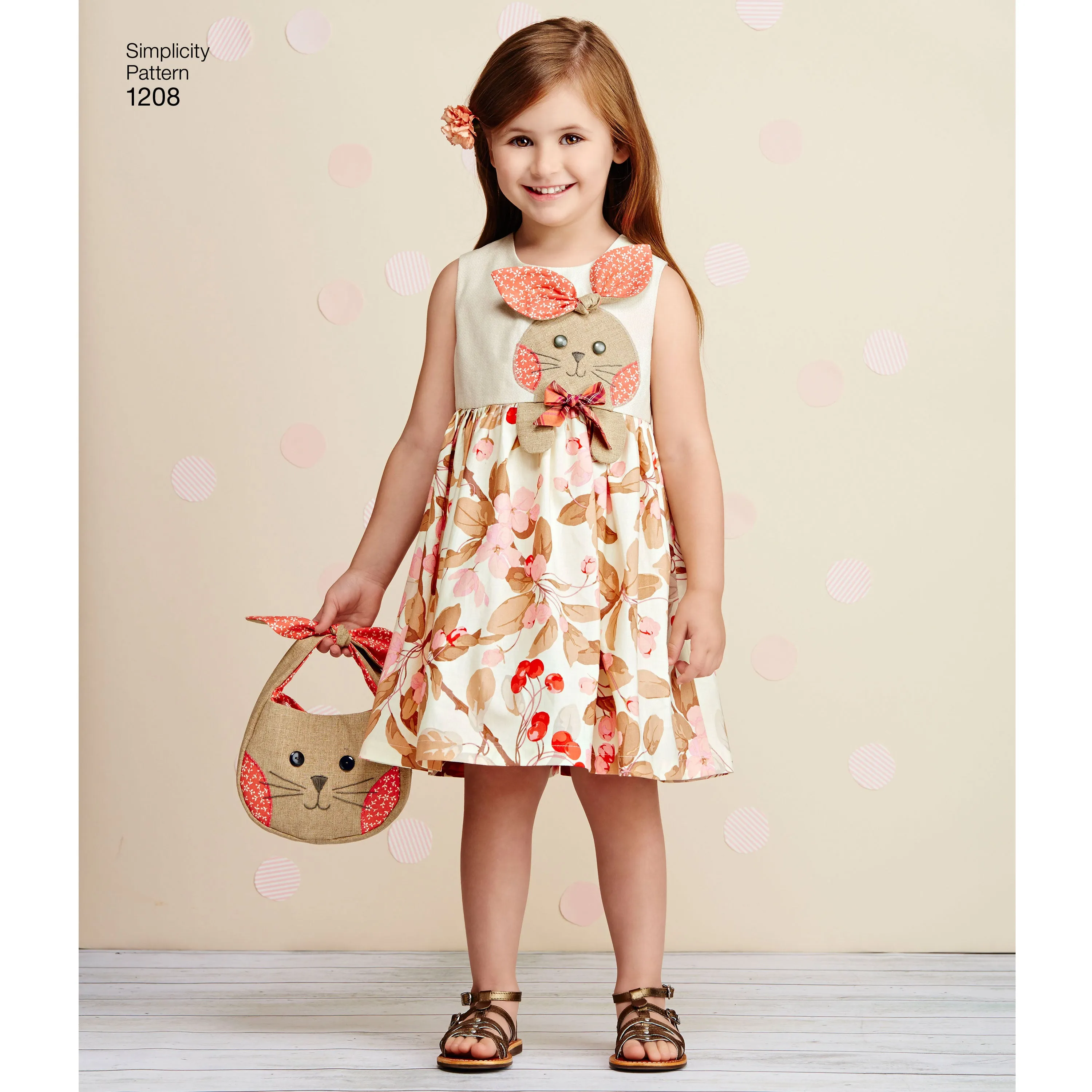 Simplicity Pattern S1208 Girls' Dresses & Headbands