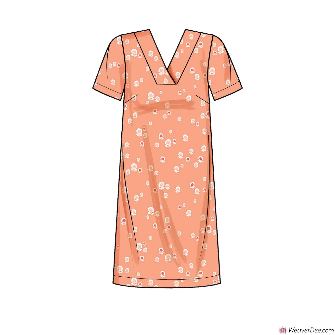 Simplicity Pattern S9262 Misses' V-neckline Shift Dresses