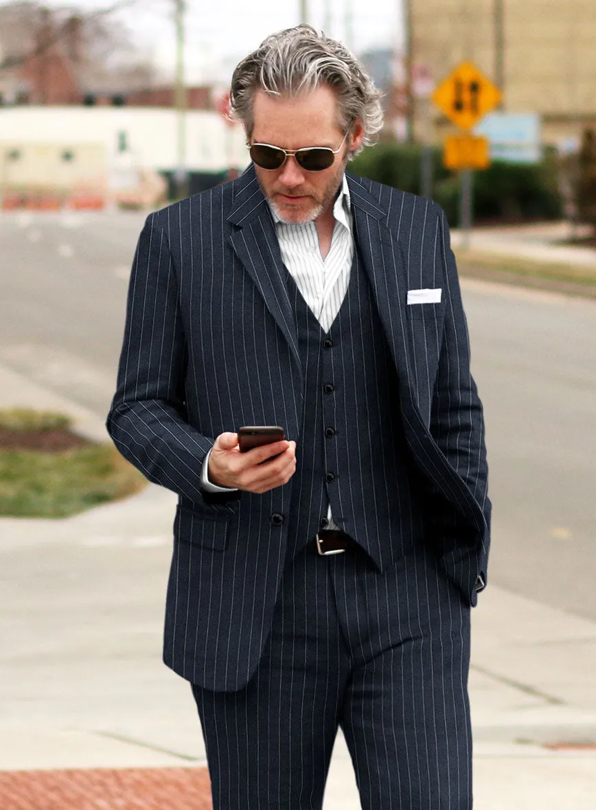 Solbiati Dark Blue Stripe Linen Jacket