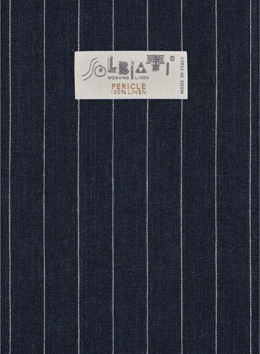 Solbiati Dark Blue Stripe Linen Jacket