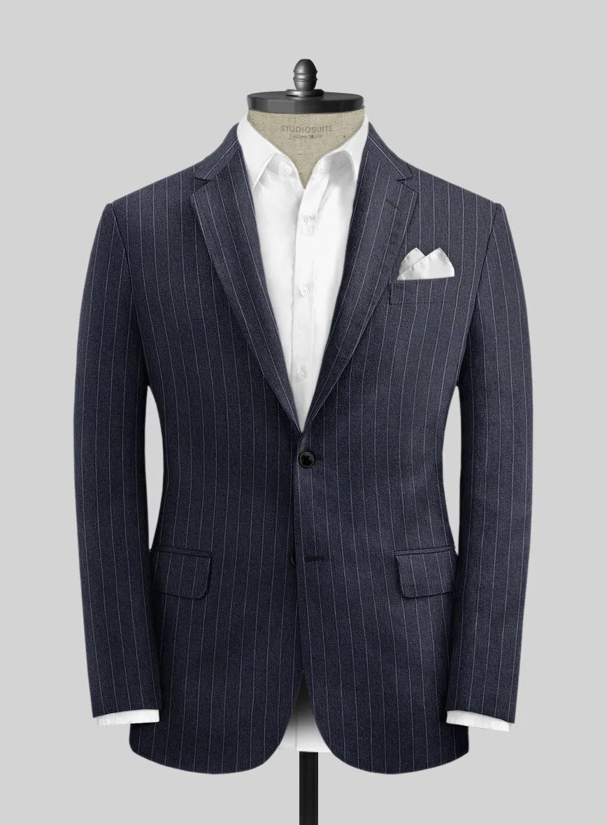 Solbiati Regal Blue Stripe Linen Jacket