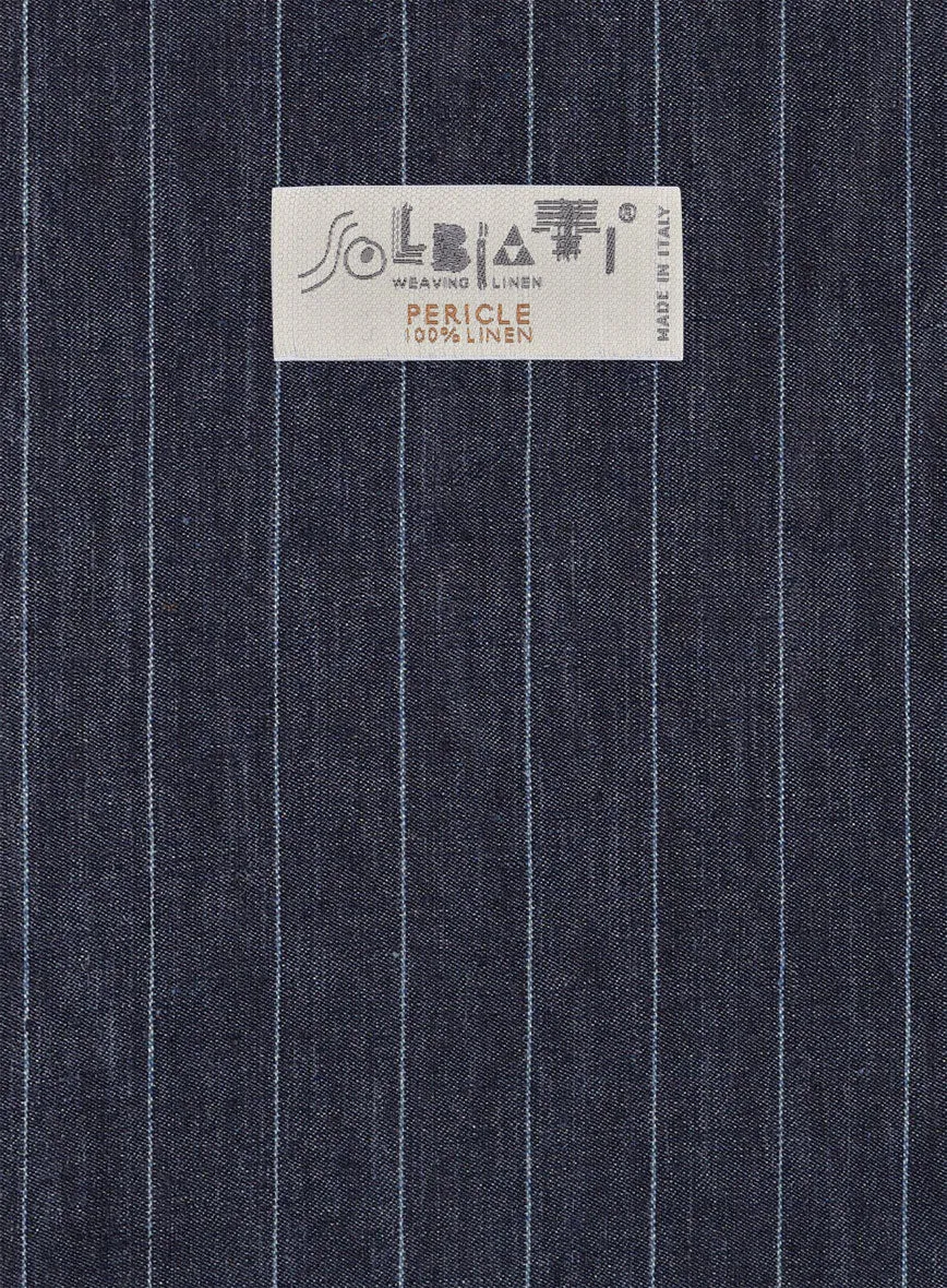 Solbiati Regal Blue Stripe Linen Jacket