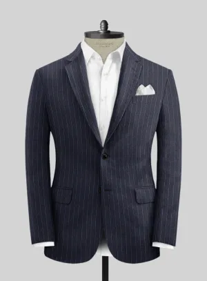 Solbiati Regal Blue Stripe Linen Jacket