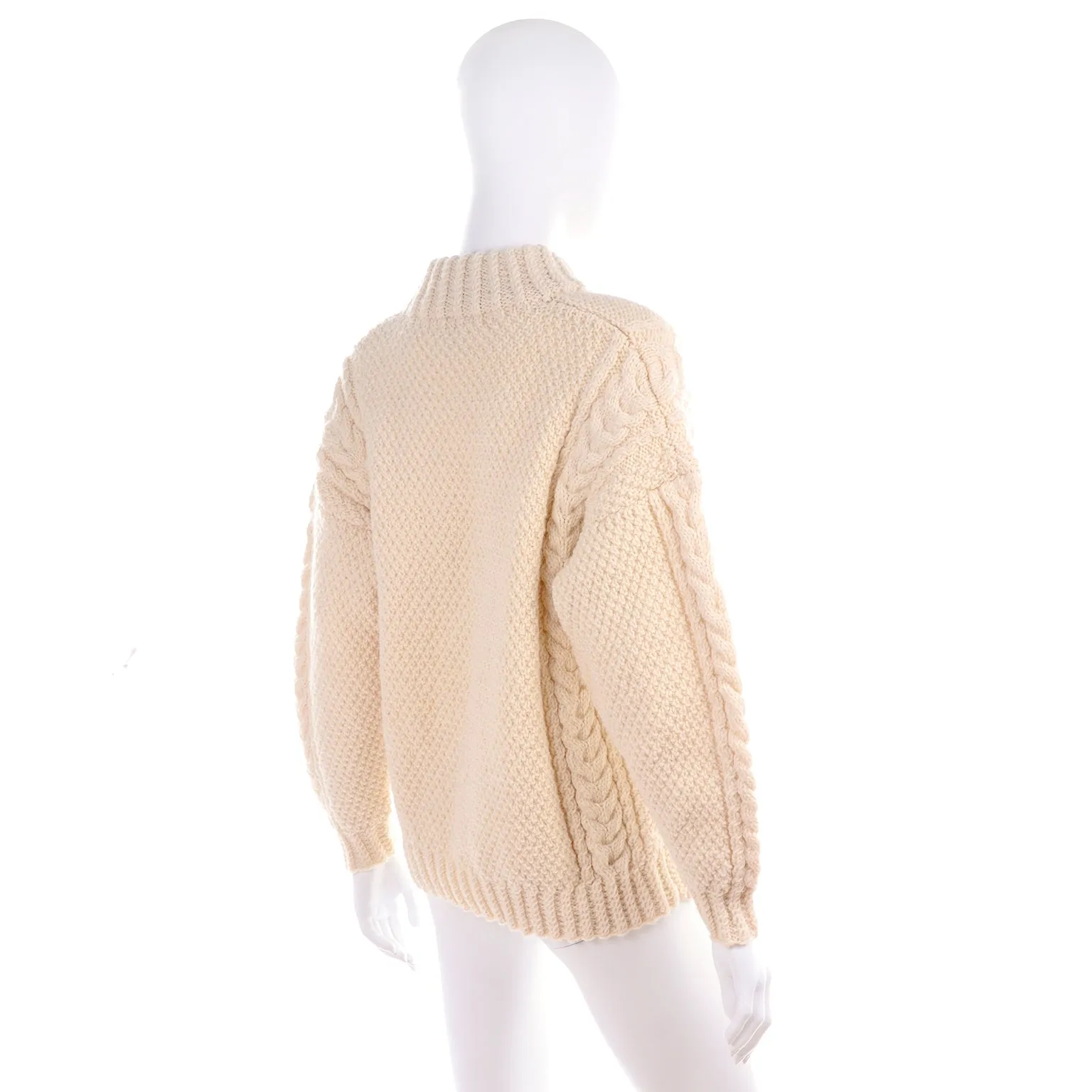 Vintage Norm Thompson Wool Fisherman's Sweater