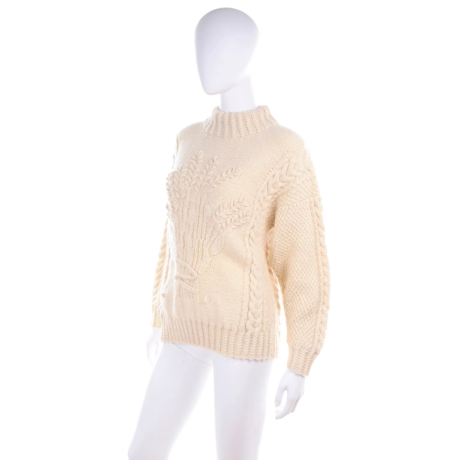 Vintage Norm Thompson Wool Fisherman's Sweater