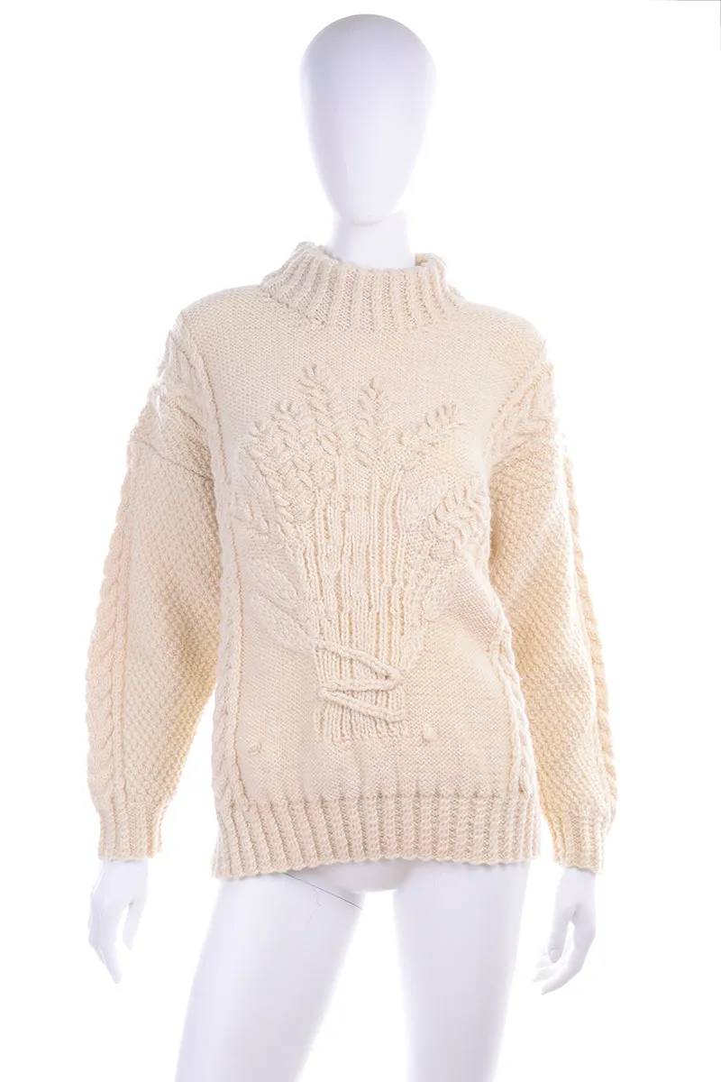Vintage Norm Thompson Wool Fisherman's Sweater