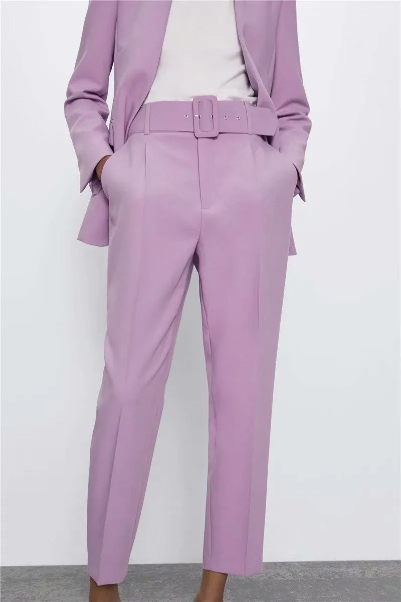 Voila Belted eyelet pegged High Waist Trousers