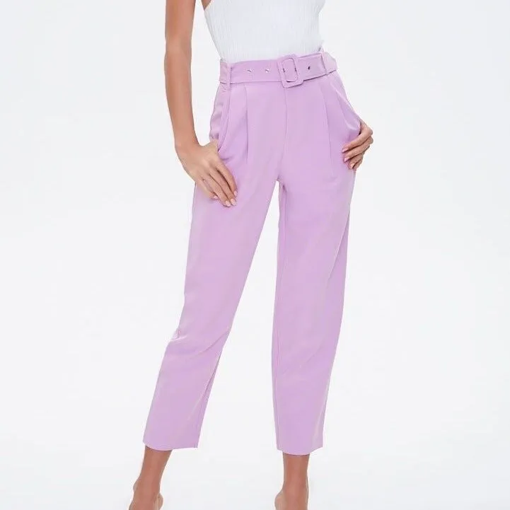 Voila Belted eyelet pegged High Waist Trousers