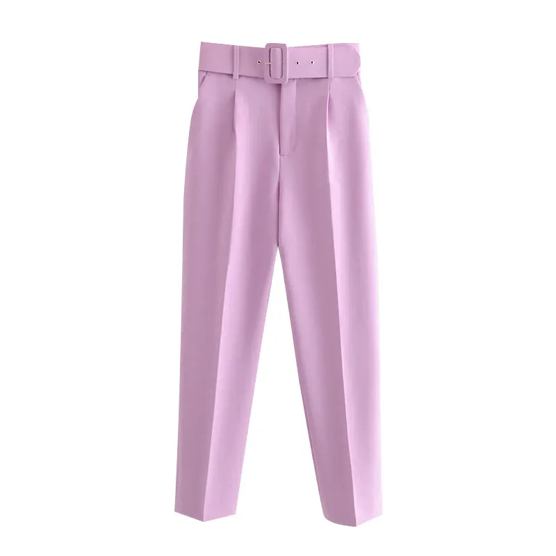 Voila Belted eyelet pegged High Waist Trousers