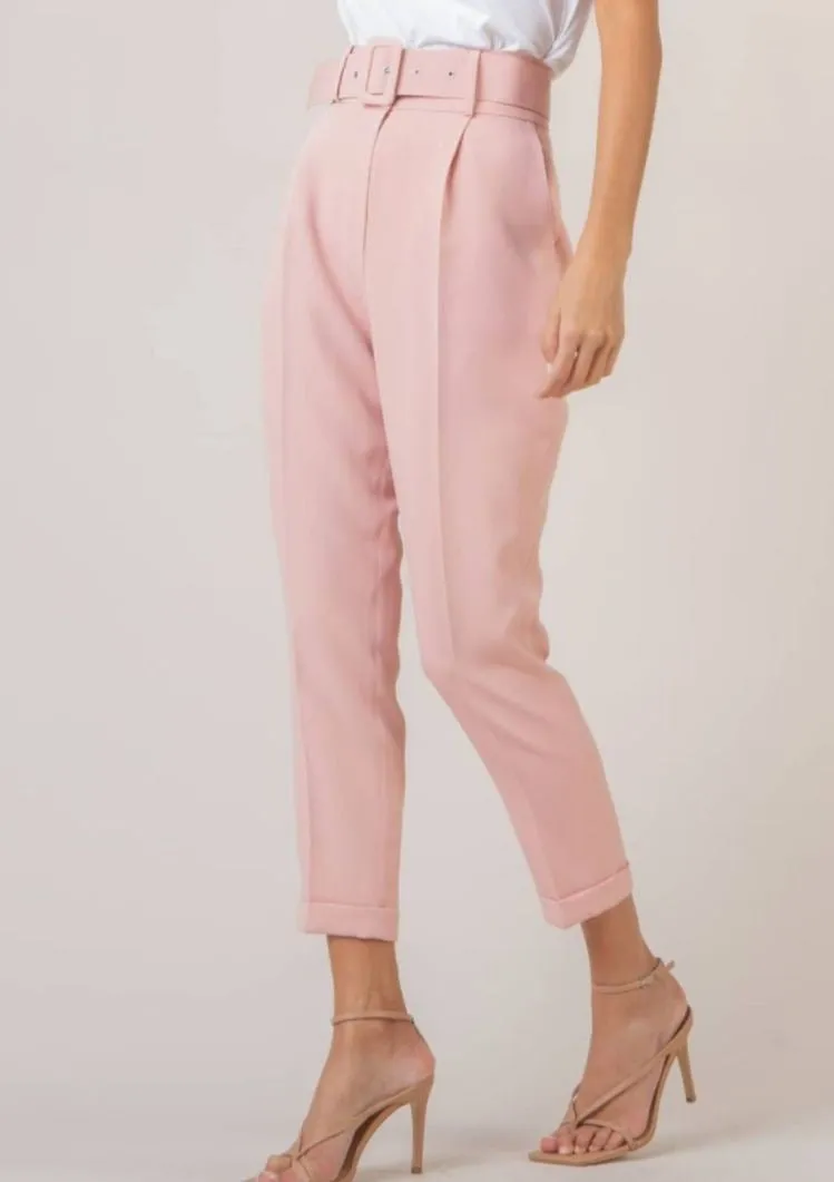 Voila Belted eyelet pegged High Waist Trousers
