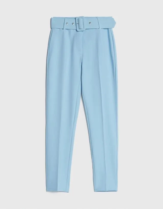 Voila Belted eyelet pegged High Waist Trousers