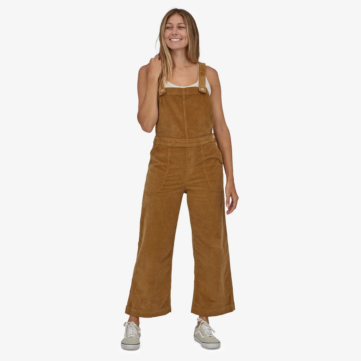 W STAND UP CROPPED CORDUROY OVERALLS