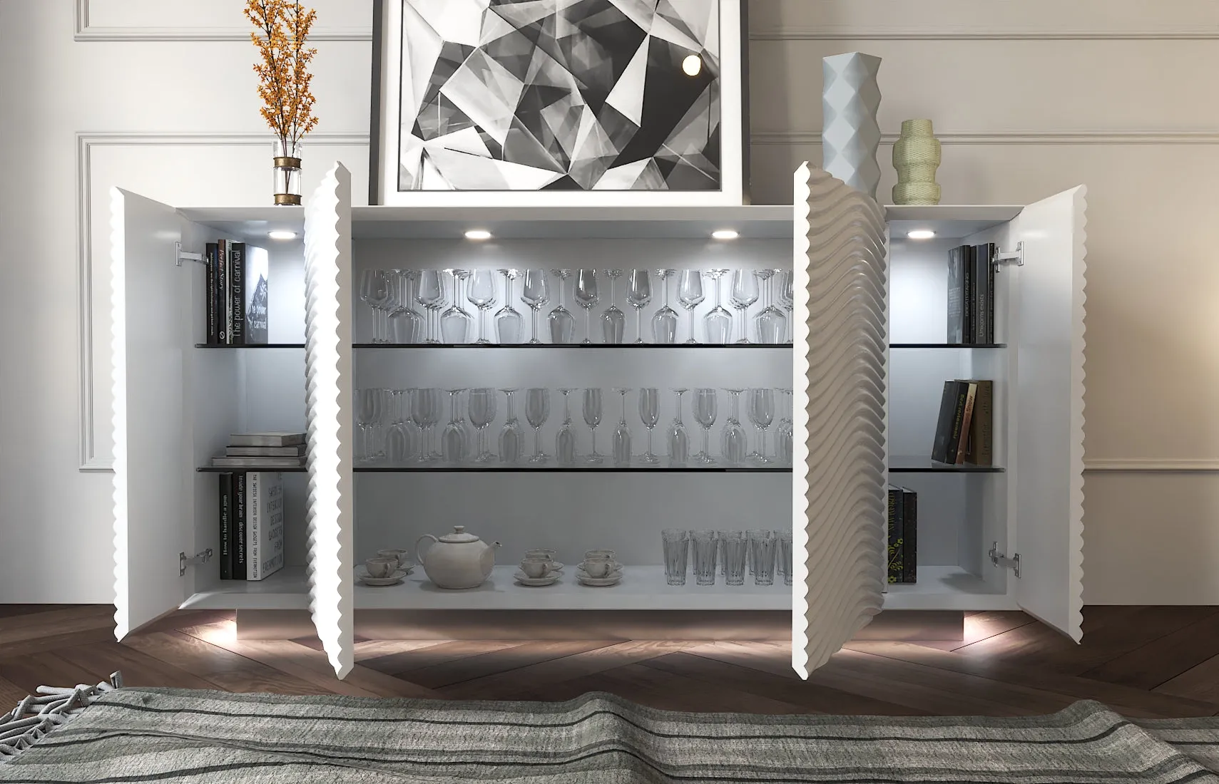 Wave Dining White Set