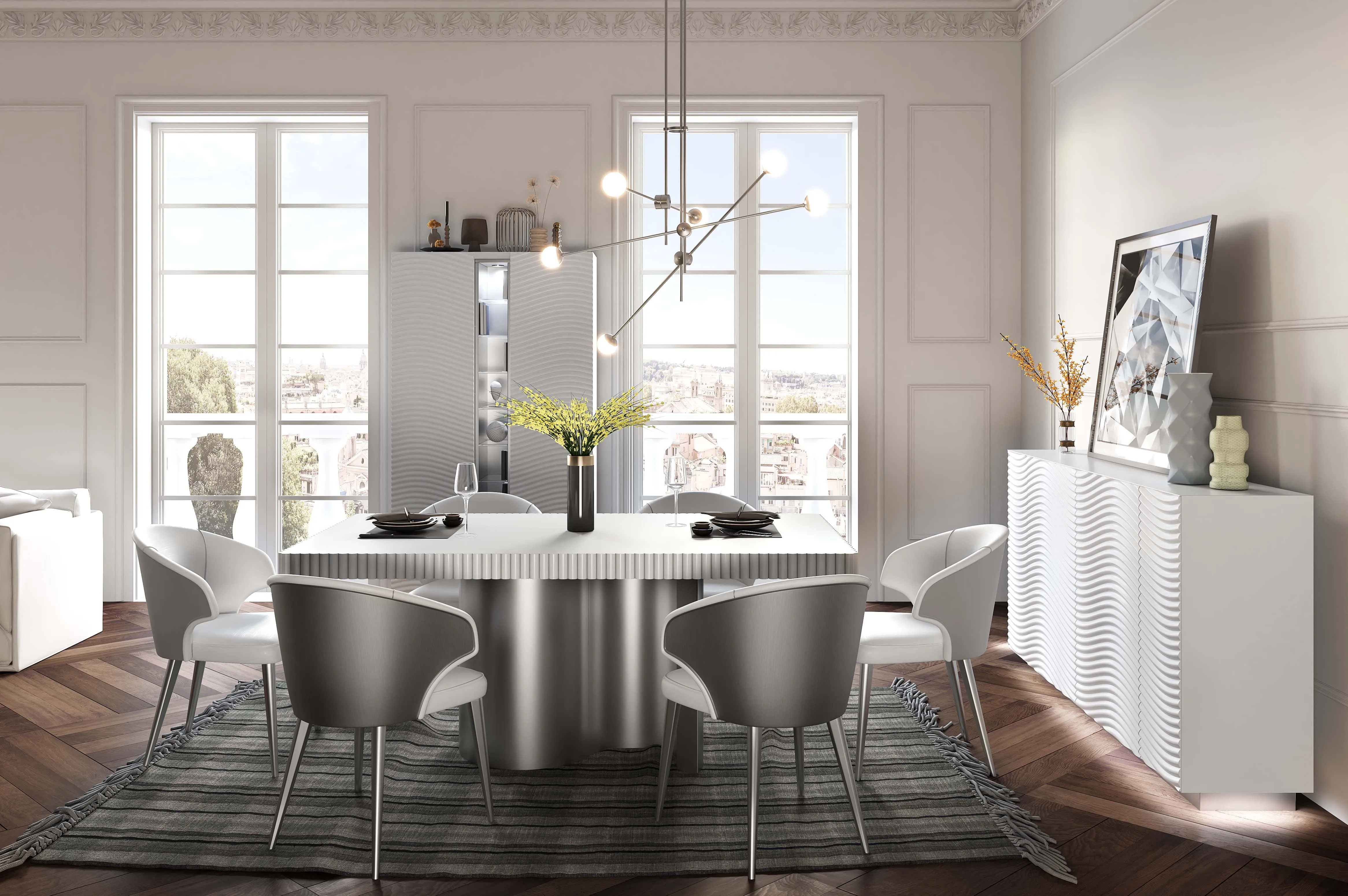 Wave Dining White Set