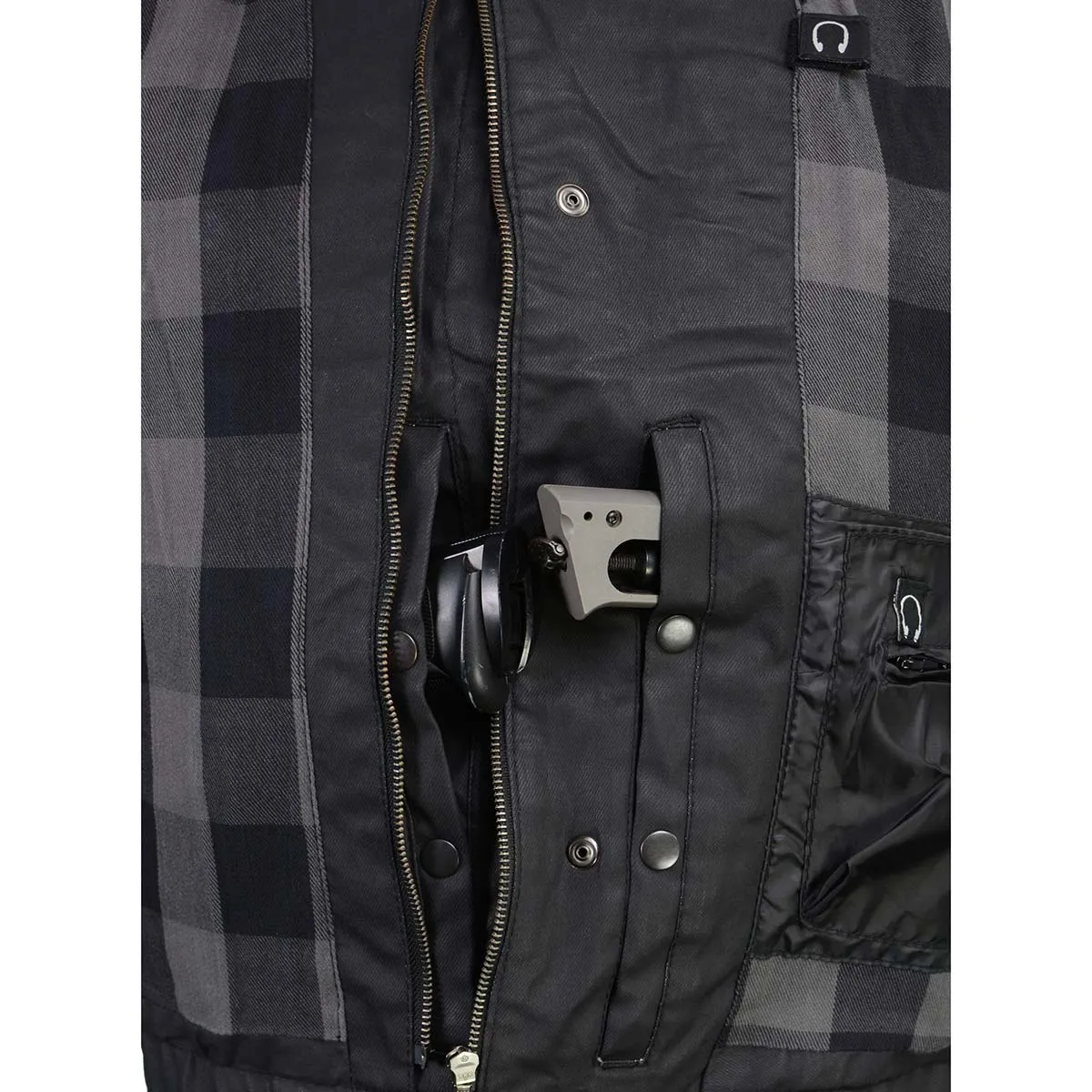 WAX MDM3025 Mens Black Waxy Coated Denim Club Style Vest