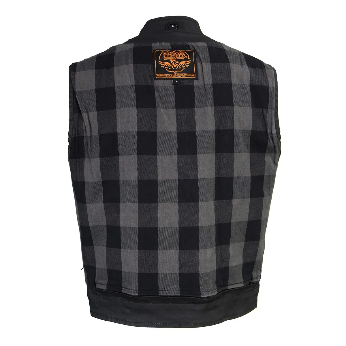 WAX MDM3025 Mens Black Waxy Coated Denim Club Style Vest