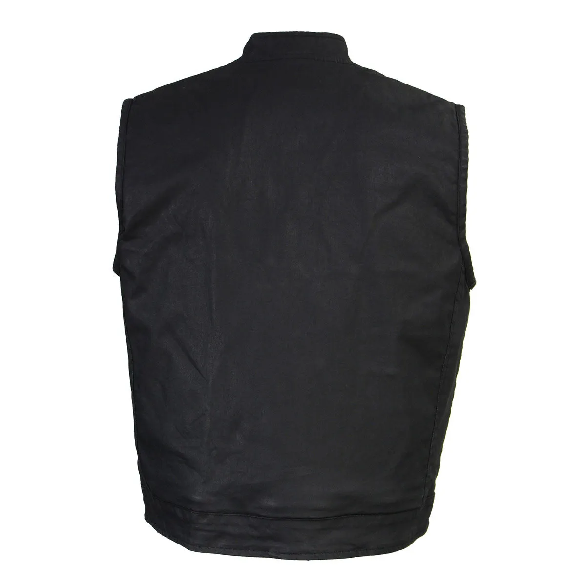 WAX MDM3025 Mens Black Waxy Coated Denim Club Style Vest