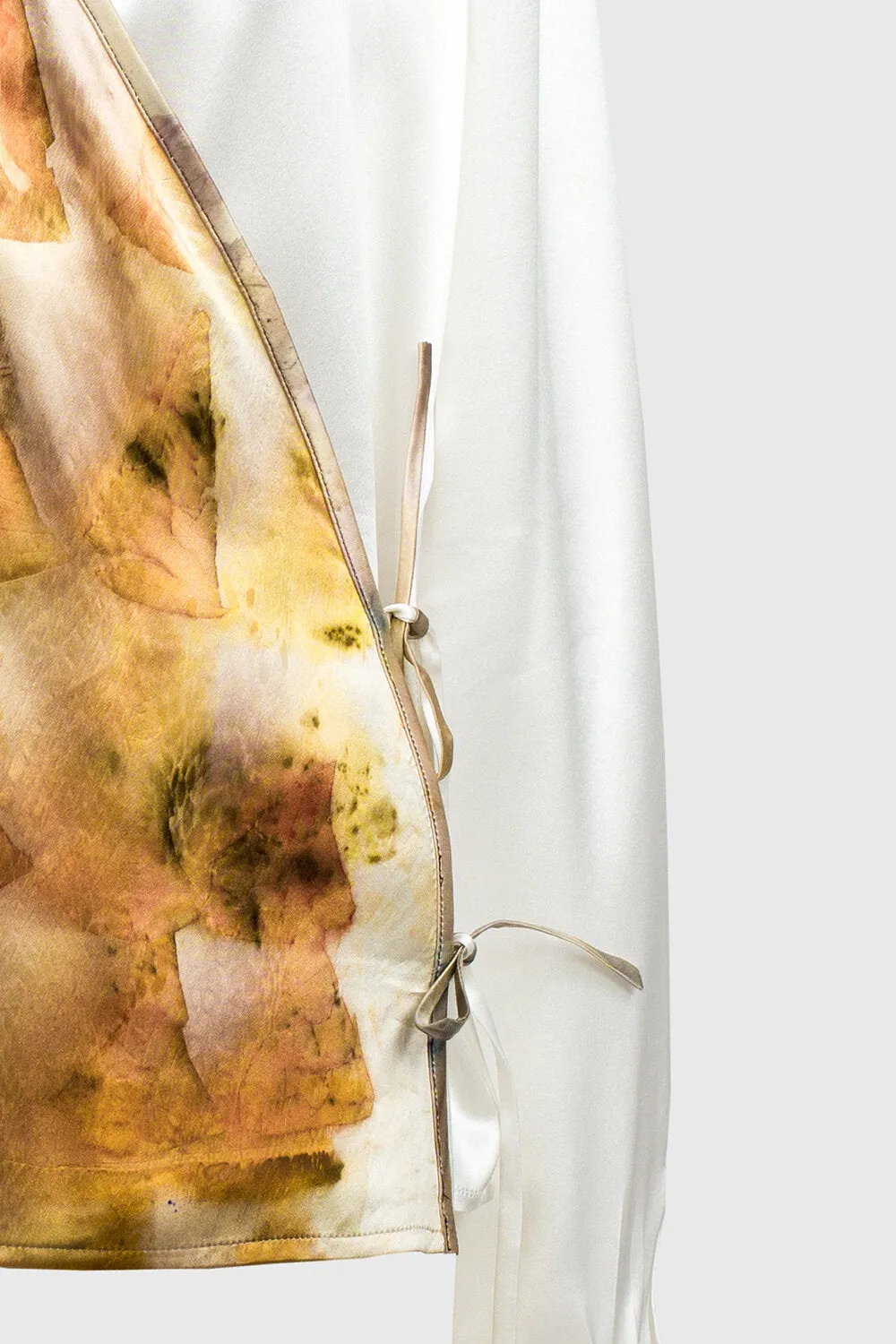 Wrap Shirt - Orange Gold Natural Print